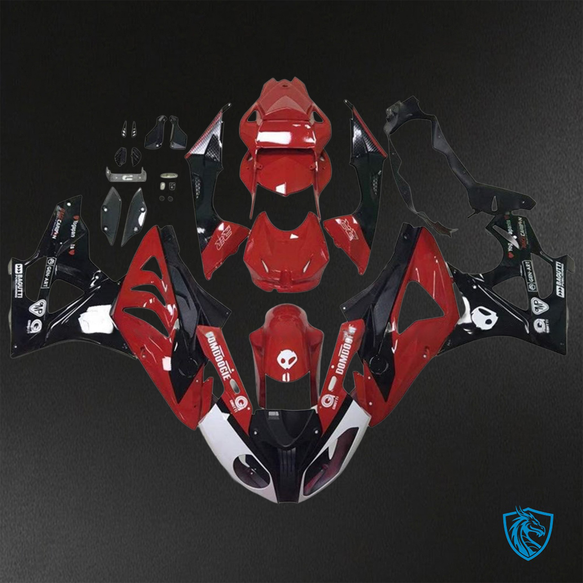 BMW S1000RR HP4 (2009-2014) Red & Black - Custom ABS Fairing Kit