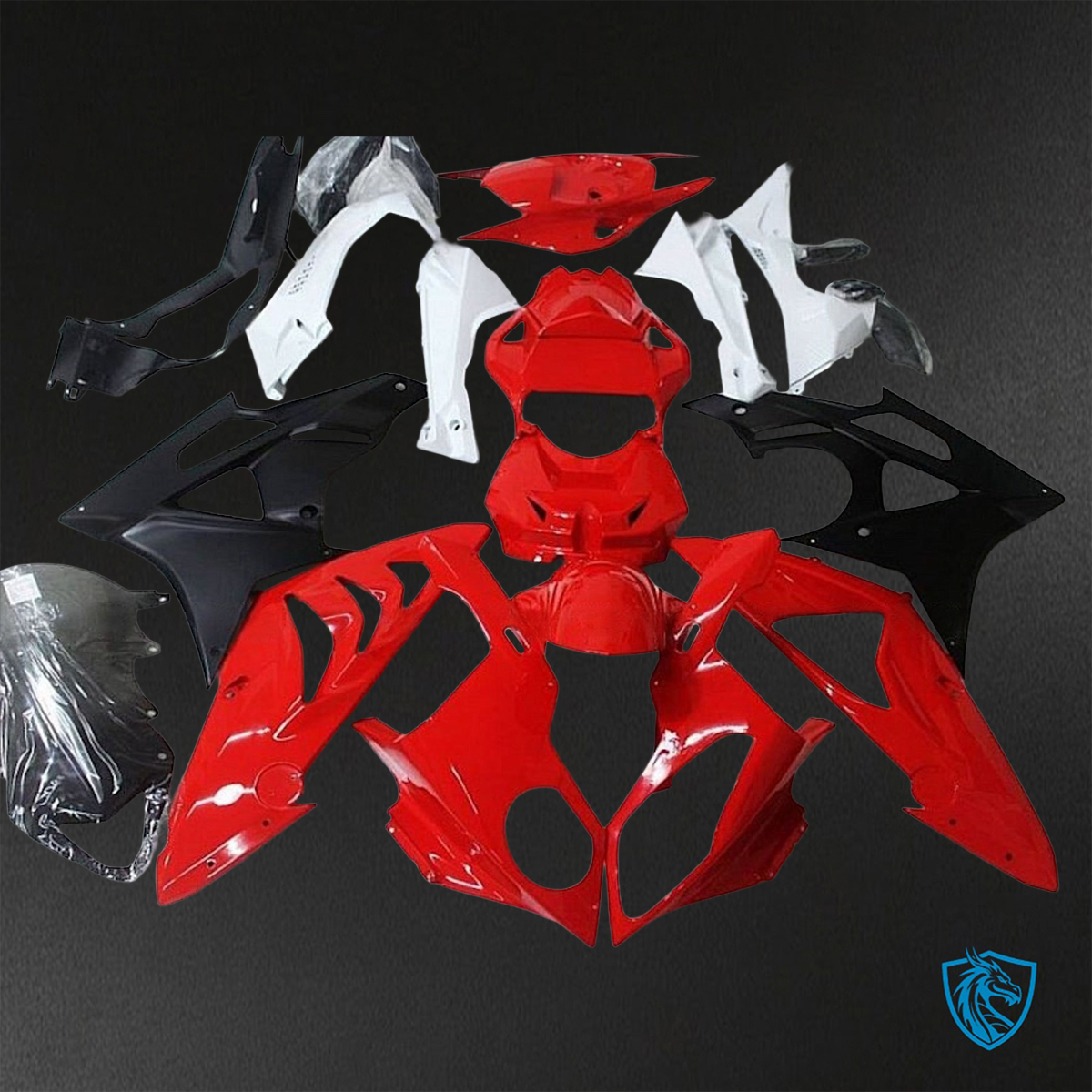 BMW S1000RR HP4 (2009-2014) Red, Black & White - Replacement Motorcycle Fairings Kit