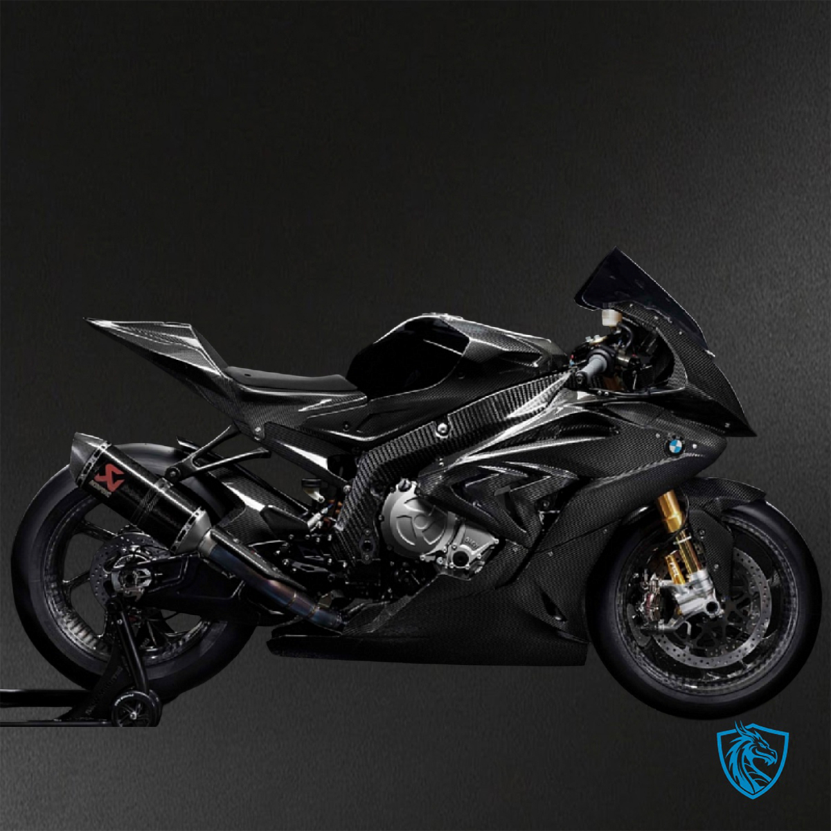 BMW S1000RR HP4 (2009-2014) GLOSS Black, BLUE Red & White carbon fabric - Replacement Motorcycle Fairings Kit