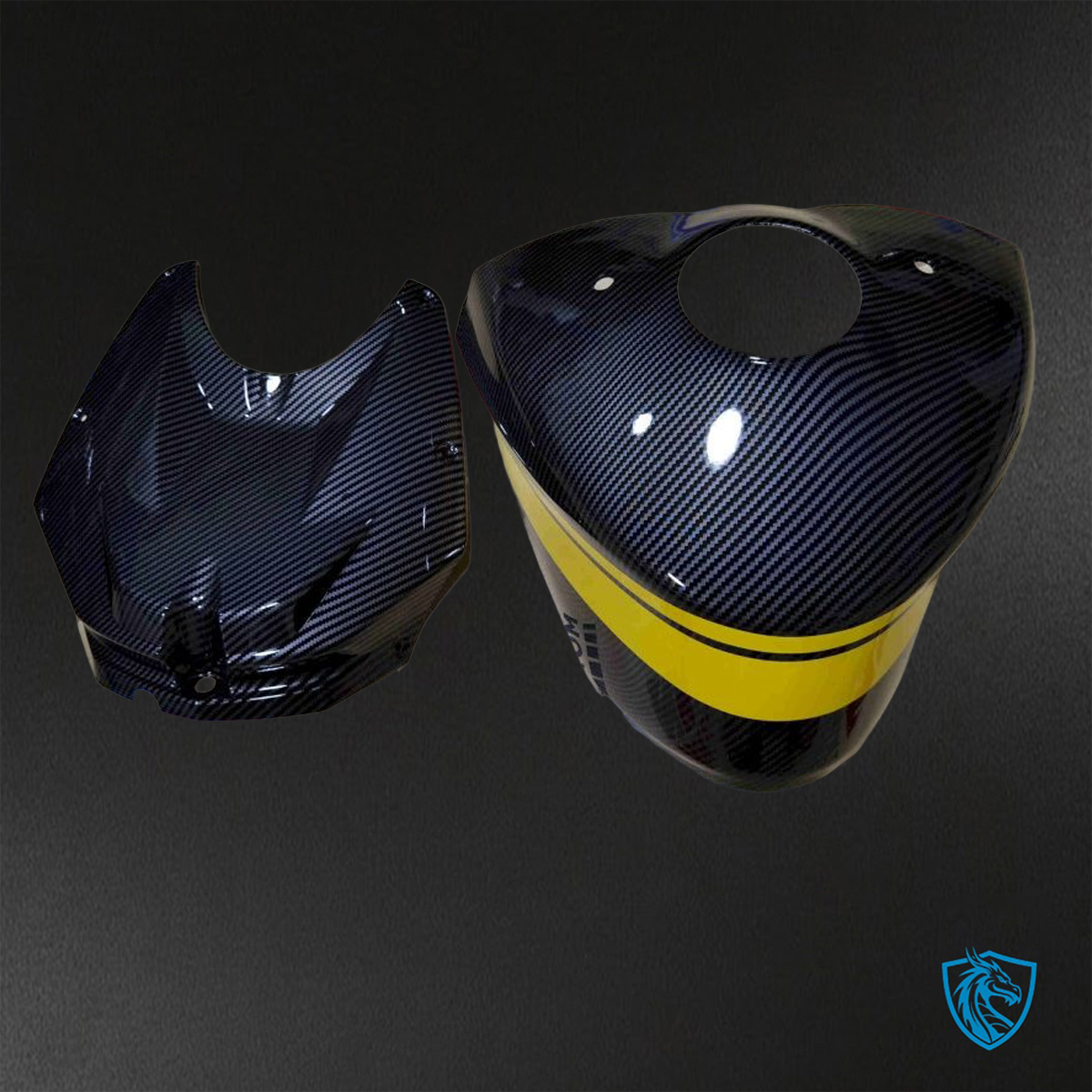 BMW S1000RR HP4 (2009-2014) Black, Yellow, Silver & carbon fabric - Custom ABS Fairing Kit