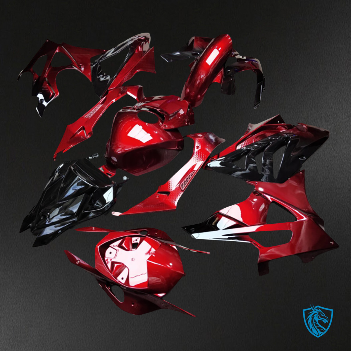 BMW S1000RR (2009-2014)  Red & Black ABS Bodywork - Fairings Kit