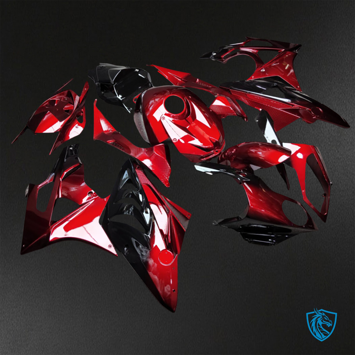 BMW S1000RR (2009-2014)  Red & Black ABS Bodywork - Fairings Kit