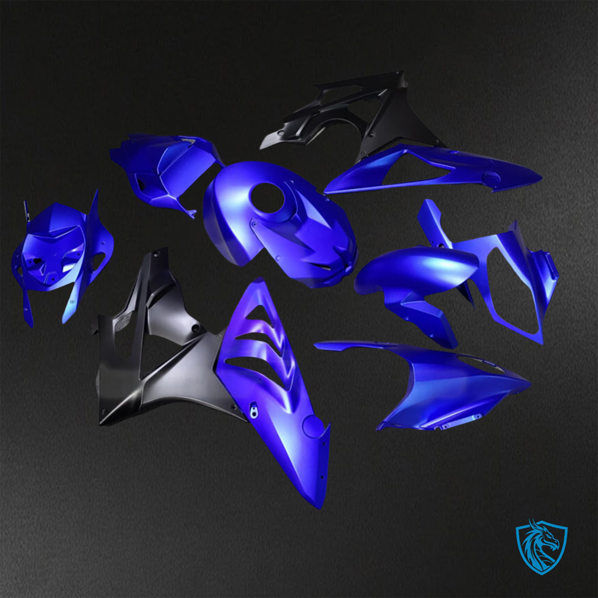 BMW S1000RR (2009-2014) Matte Blue & Black ABS Bodywork - Fairings Kit