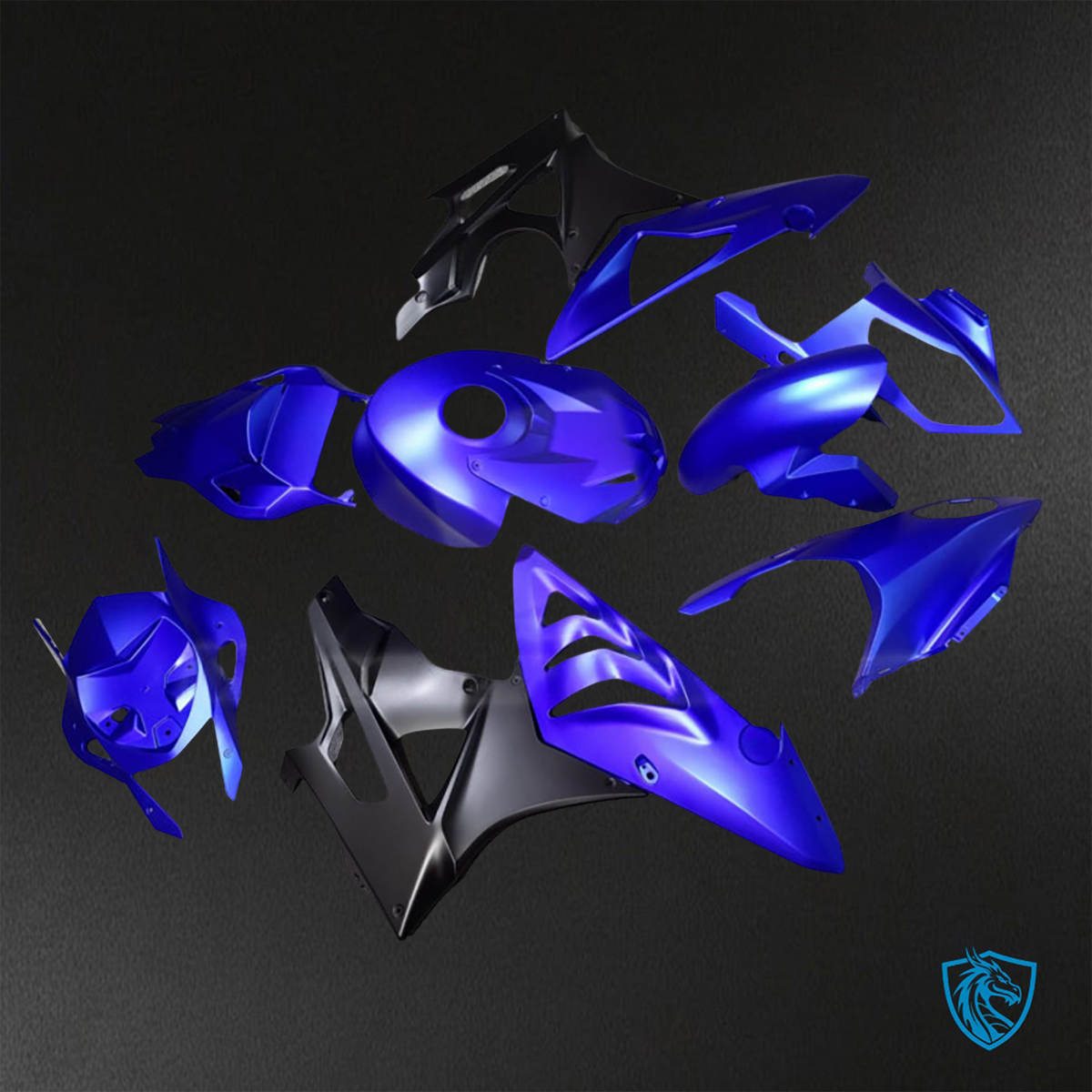 BMW S1000RR (2009-2014) Matte Blue & Black ABS Bodywork - Fairings Kit