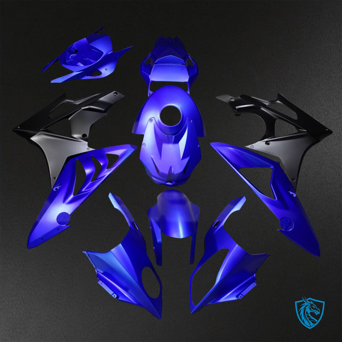 BMW S1000RR (2009-2014) Matte Blue & Black ABS Bodywork - Fairings Kit