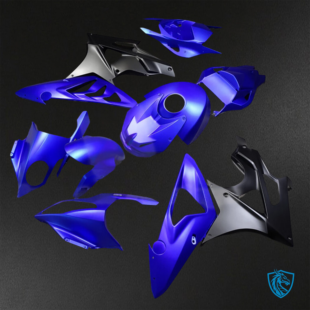 BMW S1000RR (2009-2014) Matte Blue & Black ABS Bodywork - Fairings Kit