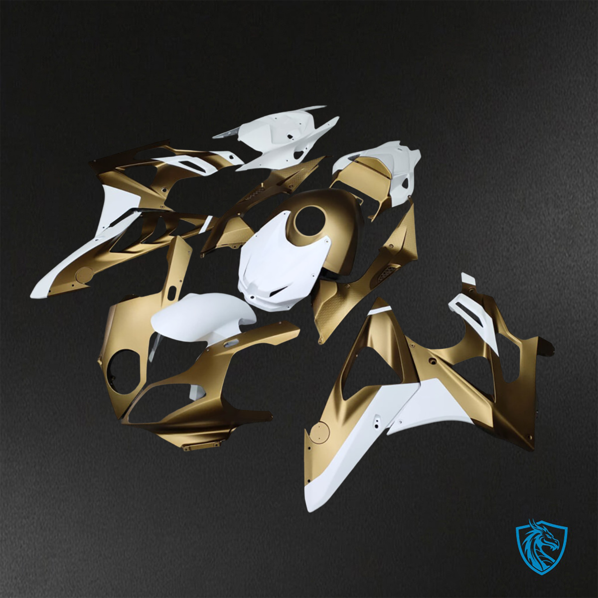 BMW S1000RR (2009-2014) Matte Bronze & White - Custom ABS Fairing Kit