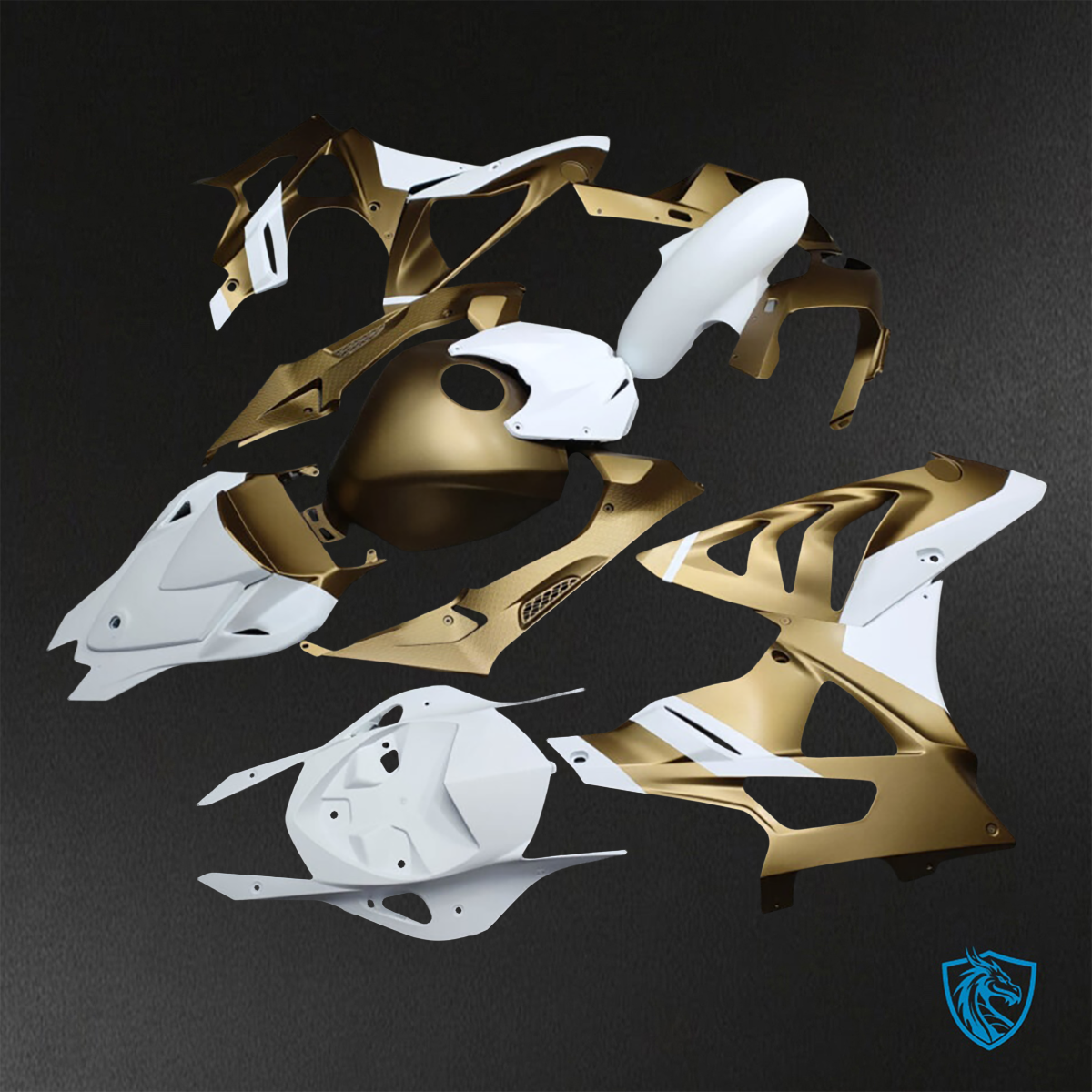 BMW S1000RR (2009-2014) Matte Bronze & White - Custom ABS Fairing Kit