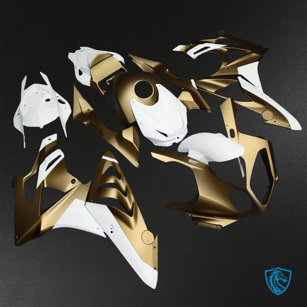 BMW S1000RR (2009-2014) Matte Bronze & White - Custom ABS Fairing Kit