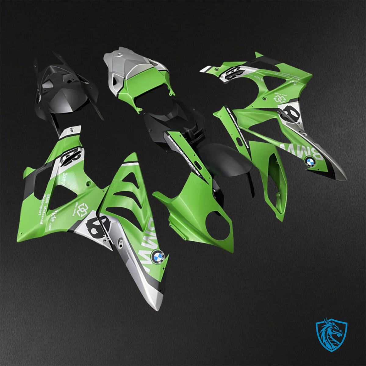 BMW S1000RR (2009-2014) Matte Green & Black - Replacement Motorcycle Fairings Kit