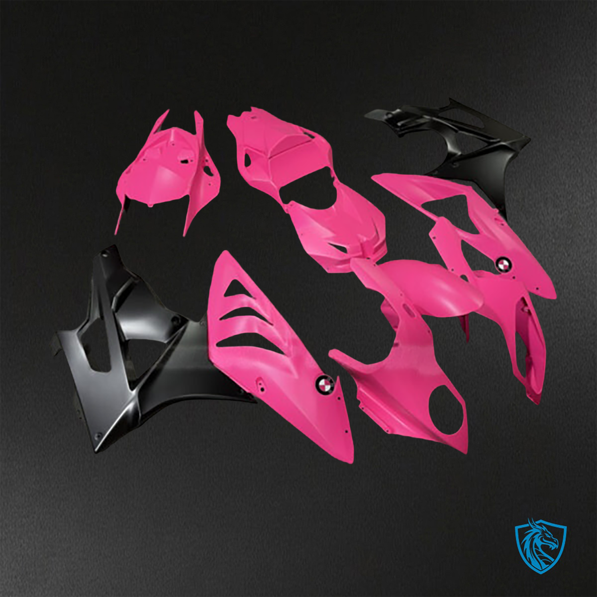 BMW S1000RR (2009-2014) Matte Pink & Black - Replacement Motorcycle Fairings Kit