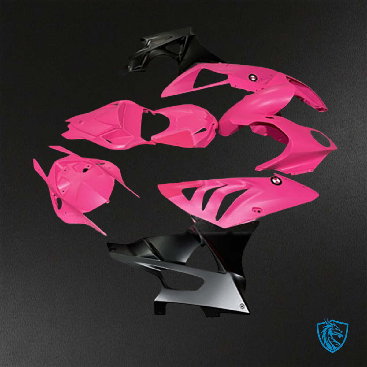 BMW S1000RR (2009-2014) Matte Pink & Black - Replacement Motorcycle Fairings Kit