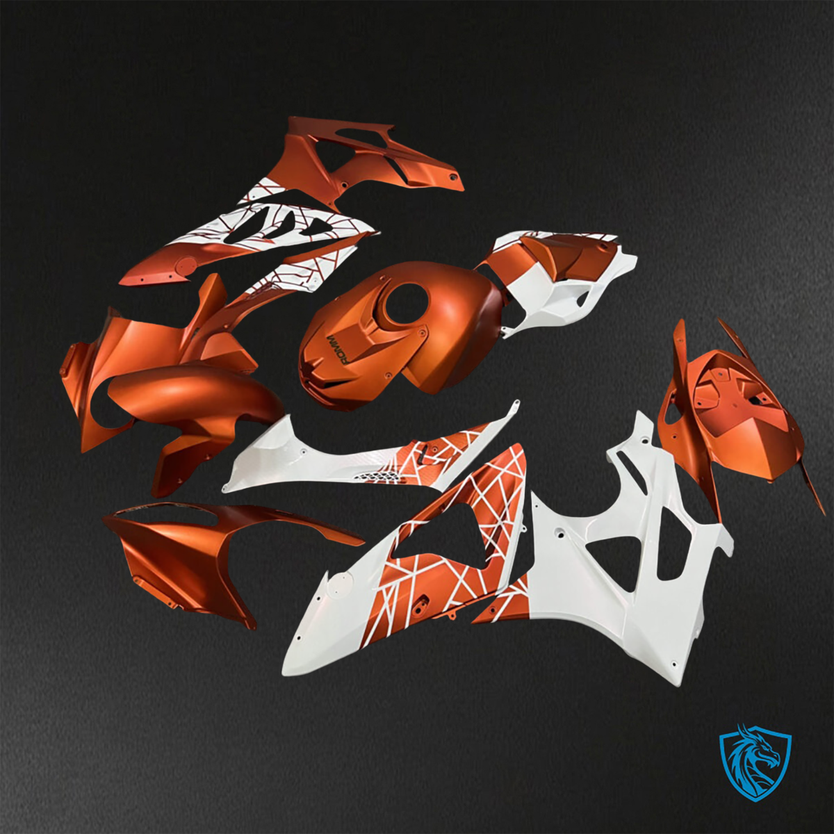 BMW S1000RR (2009-2014) Matte Orange & White - Replacement Motorcycle Fairings Kit