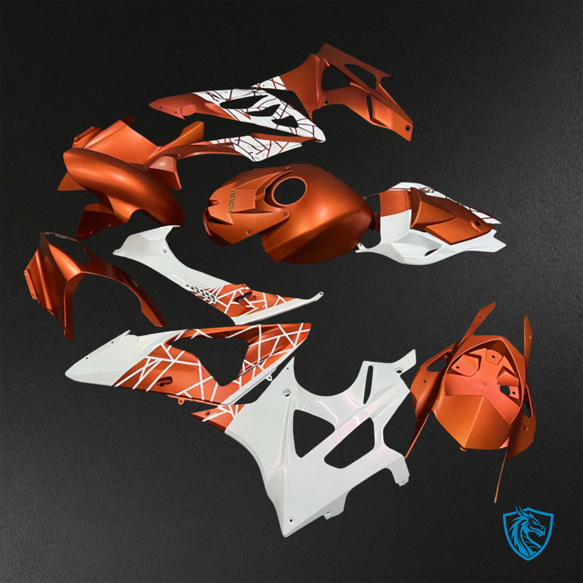 BMW S1000RR (2009-2014) Matte Orange & White - Replacement Motorcycle Fairings Kit