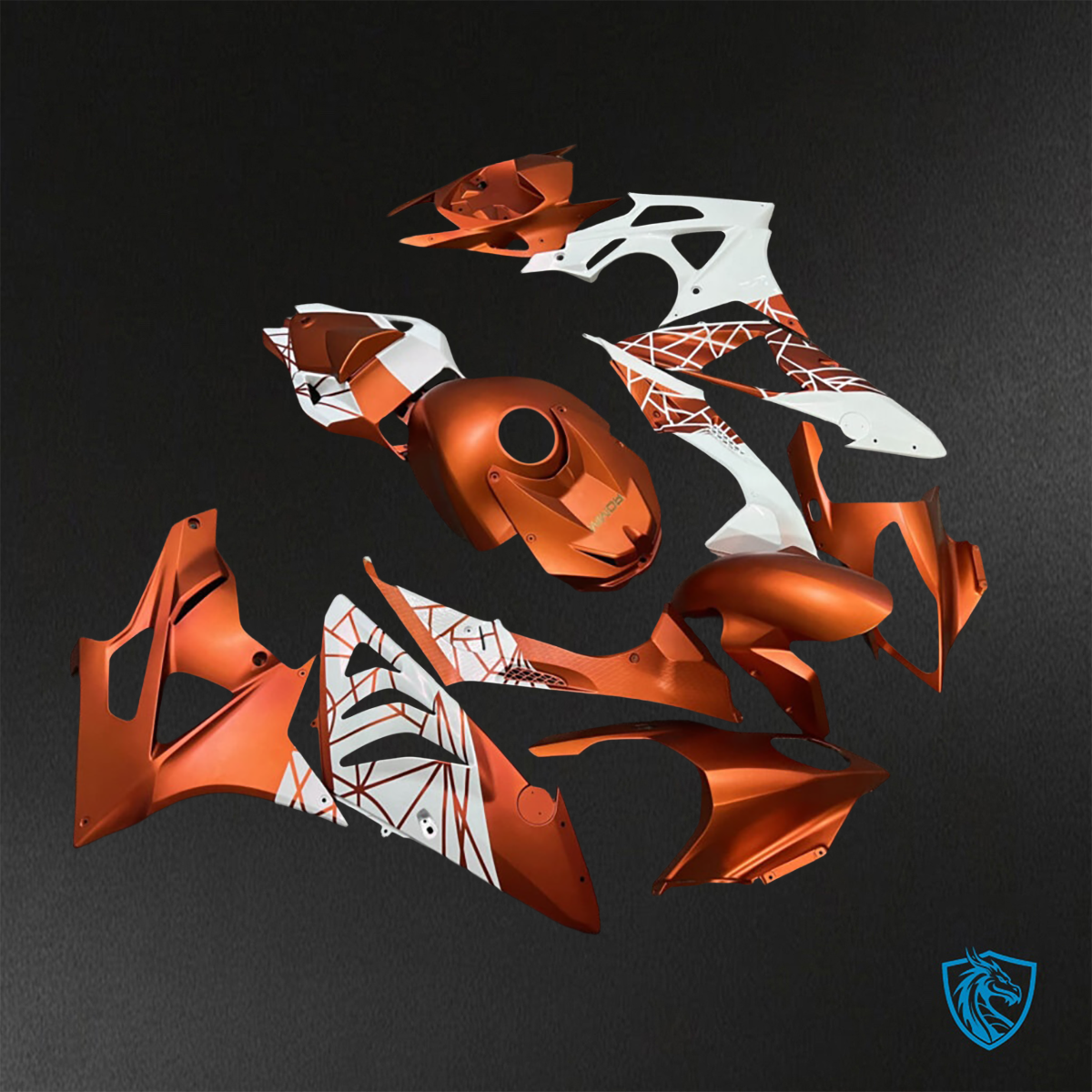 BMW S1000RR (2009-2014) Matte Orange & White - Replacement Motorcycle Fairings Kit