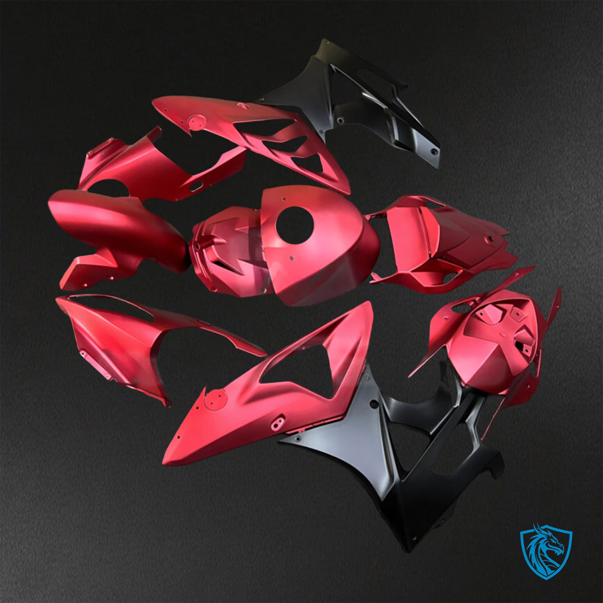 BMW S1000RR (2009-2014) Matte Red & Black - Custom ABS Fairing Kit