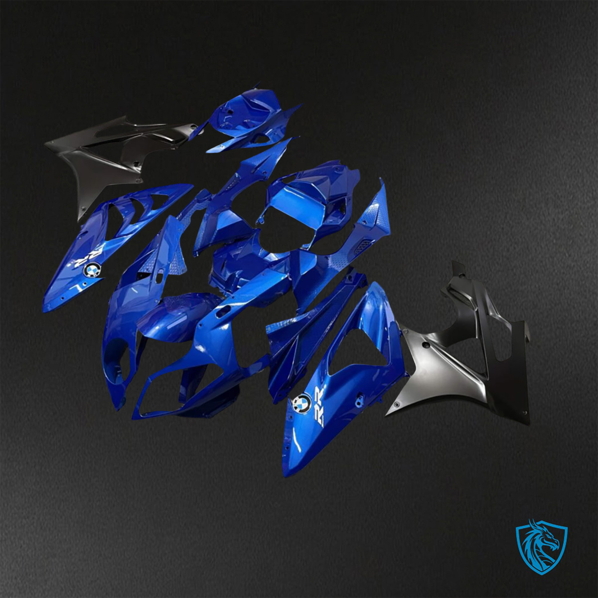 BMW S1000RR (2009-2014) Metallic Blue & Black Fairings Kit - Aftermarket ABS Bodywork