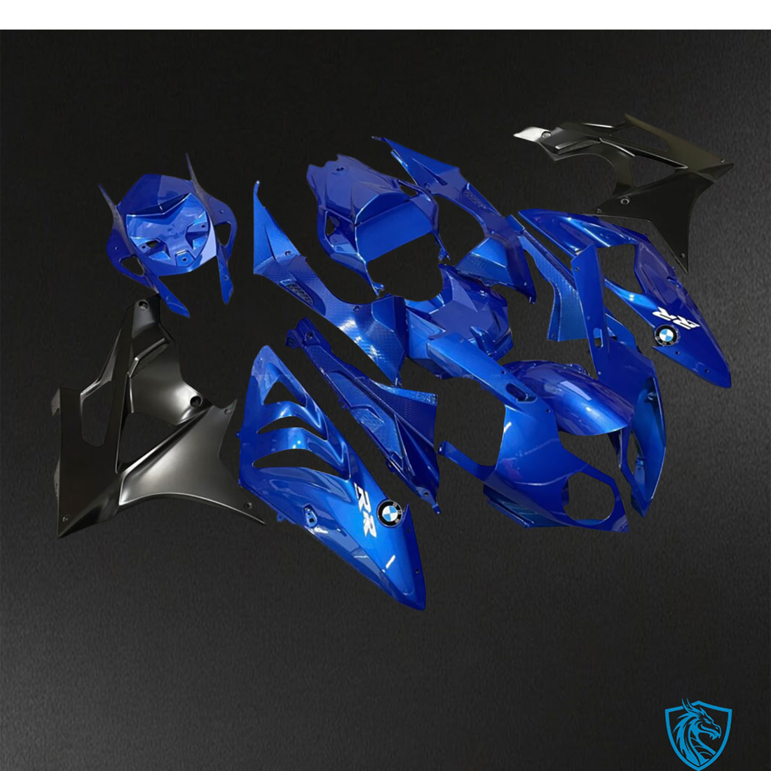 BMW S1000RR (2009-2014) Metallic Blue & Black Fairings Kit - Aftermarket ABS Bodywork