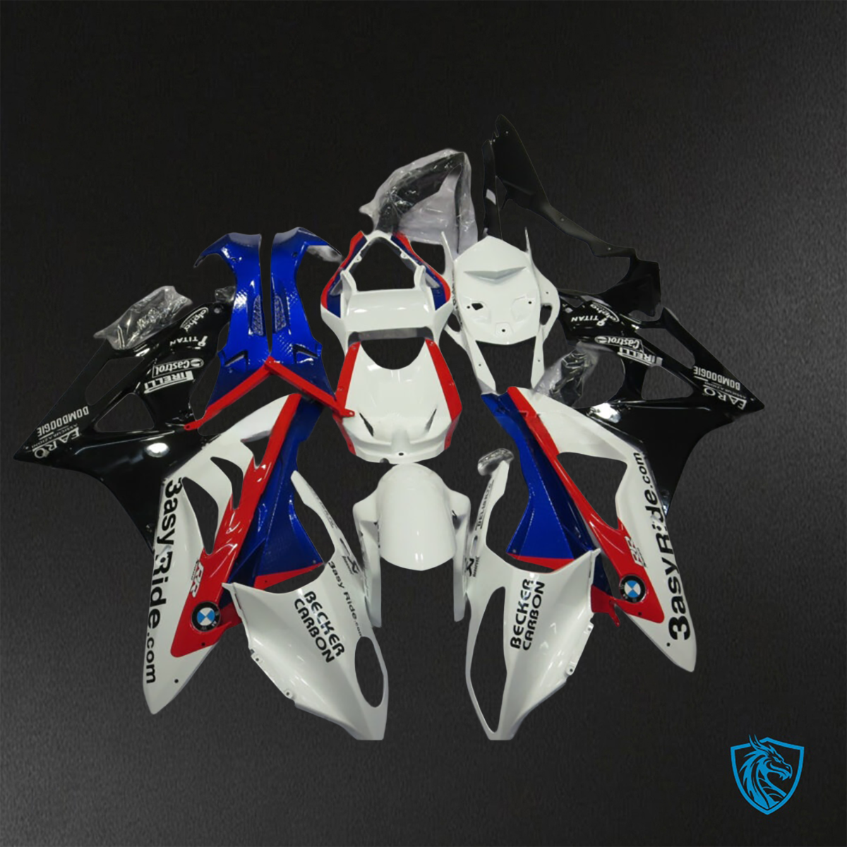 BMW S1000RR (2009-2014) White & Blue - Replacement Motorcycle Fairings Kit