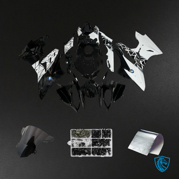BMW S1000RR 2015-2016 Black and White ABS Fairing Kit, Front View
