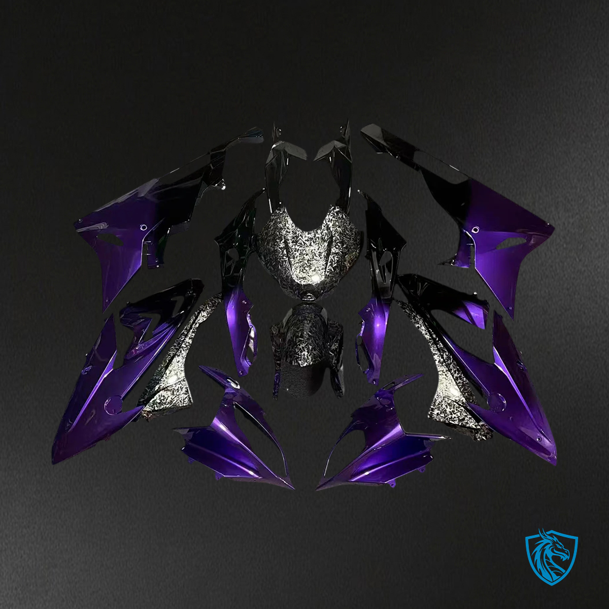 BMW S1000RR 2015-2016 Carbon Fiber Purple ABS Fairing Kit - Lower Fairing View