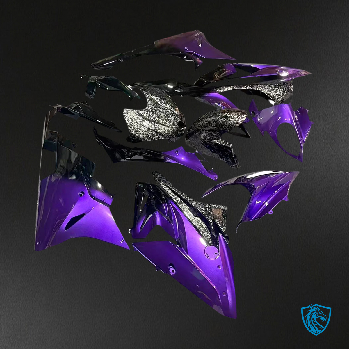 BMW S1000RR 2015-2016 Carbon Fiber Purple ABS Fairing Kit - Front View