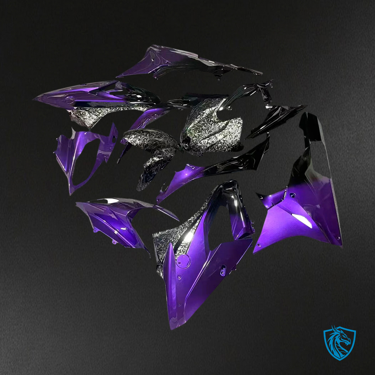 BMW S1000RR 2015-2016 Carbon Fiber Purple ABS Fairing Kit - Side View