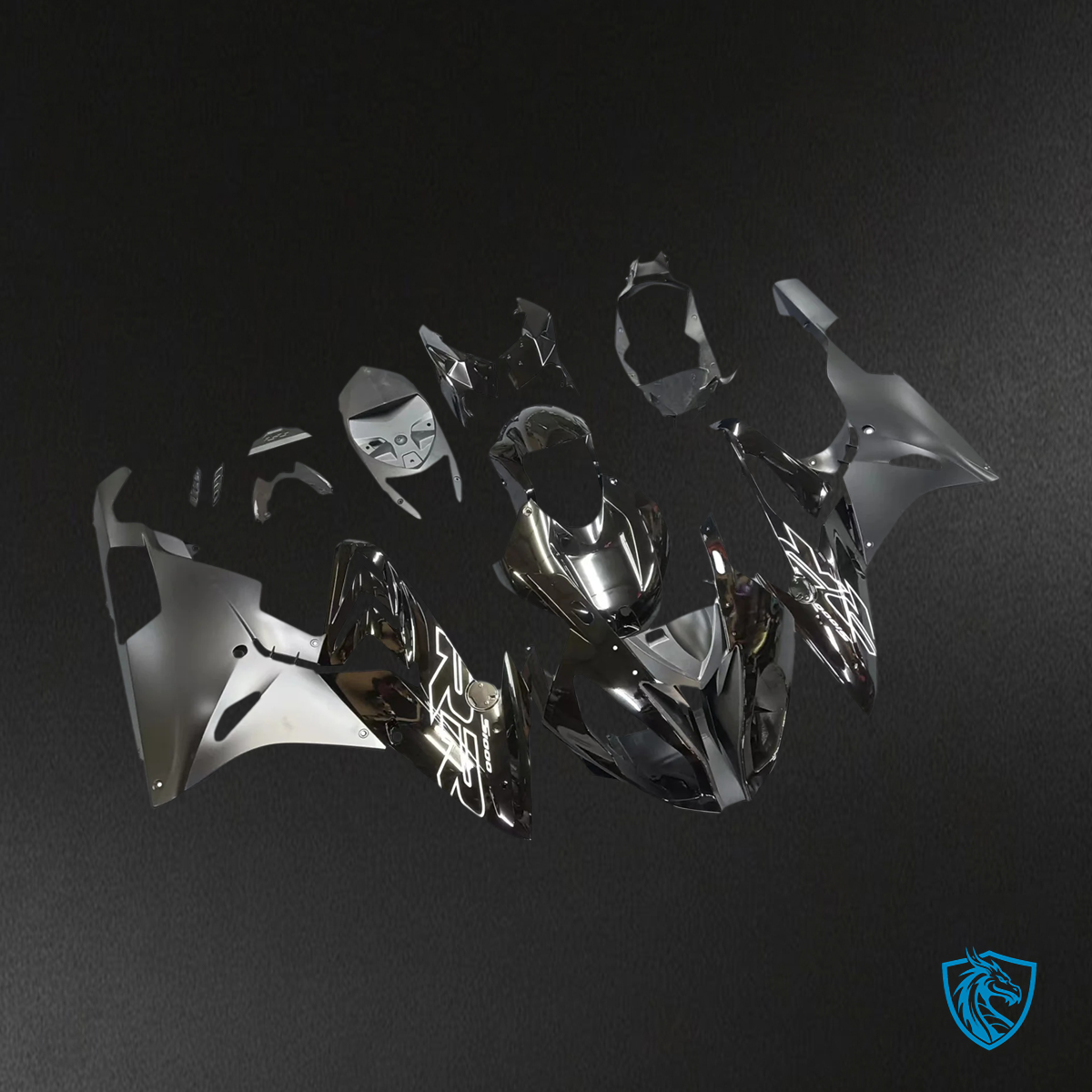 BMW S1000RR 2015-2016 Matte & Gloss Black ABS Fairing Kit - Side View