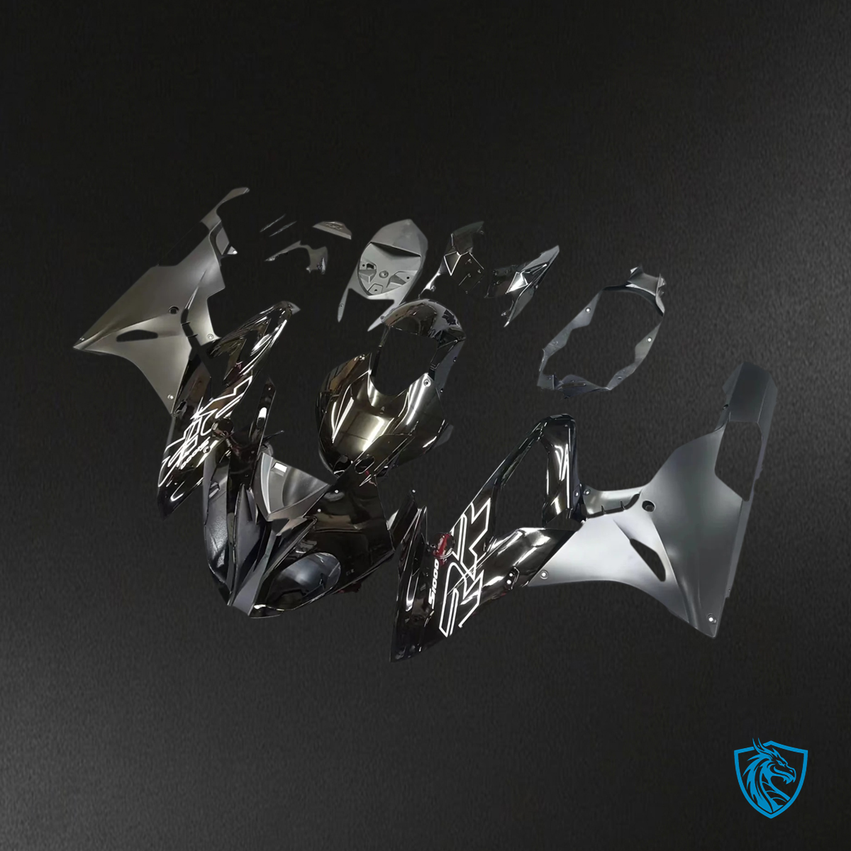 BMW S1000RR 2015-2016 Matte & Gloss Black ABS Fairing Kit - Rear View