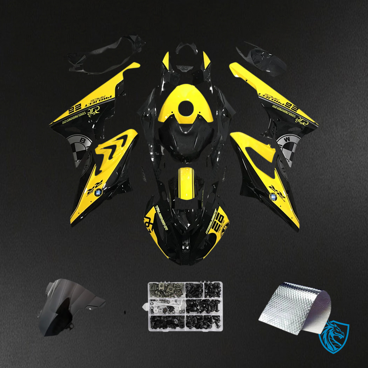BMW S1000RR (2015-2016) Fairing Set - Yellow & Black - ABS Bodywork