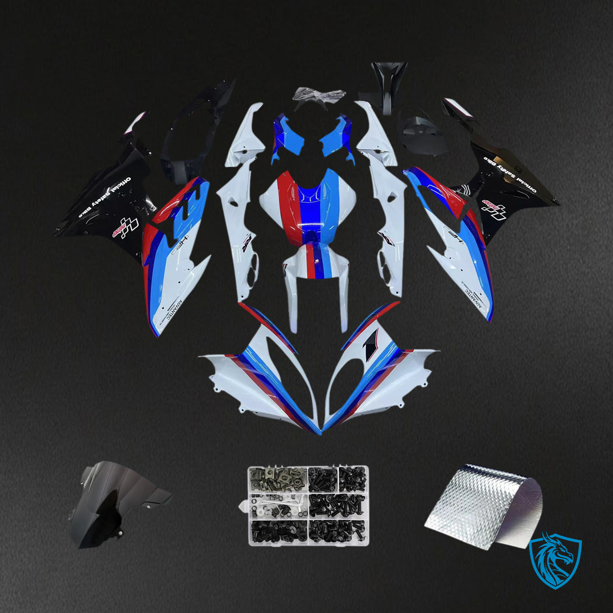 BMW S1000RR 2015-2016 Blue and Black ABS Fairing Kit - Main View