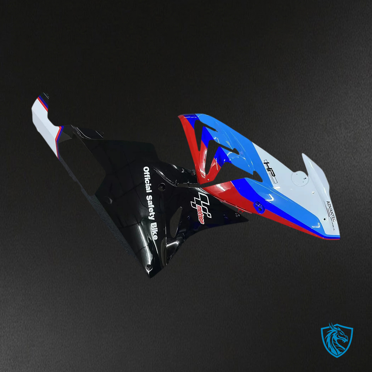 BMW S1000RR 2015-2016 Blue and Black ABS Fairing Kit - Upper Fairing View