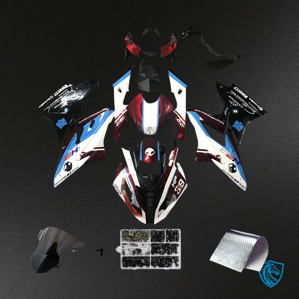 BMW S1000RR (2015-2016) Fairing Set - Blue and Black - ABS Bodywork