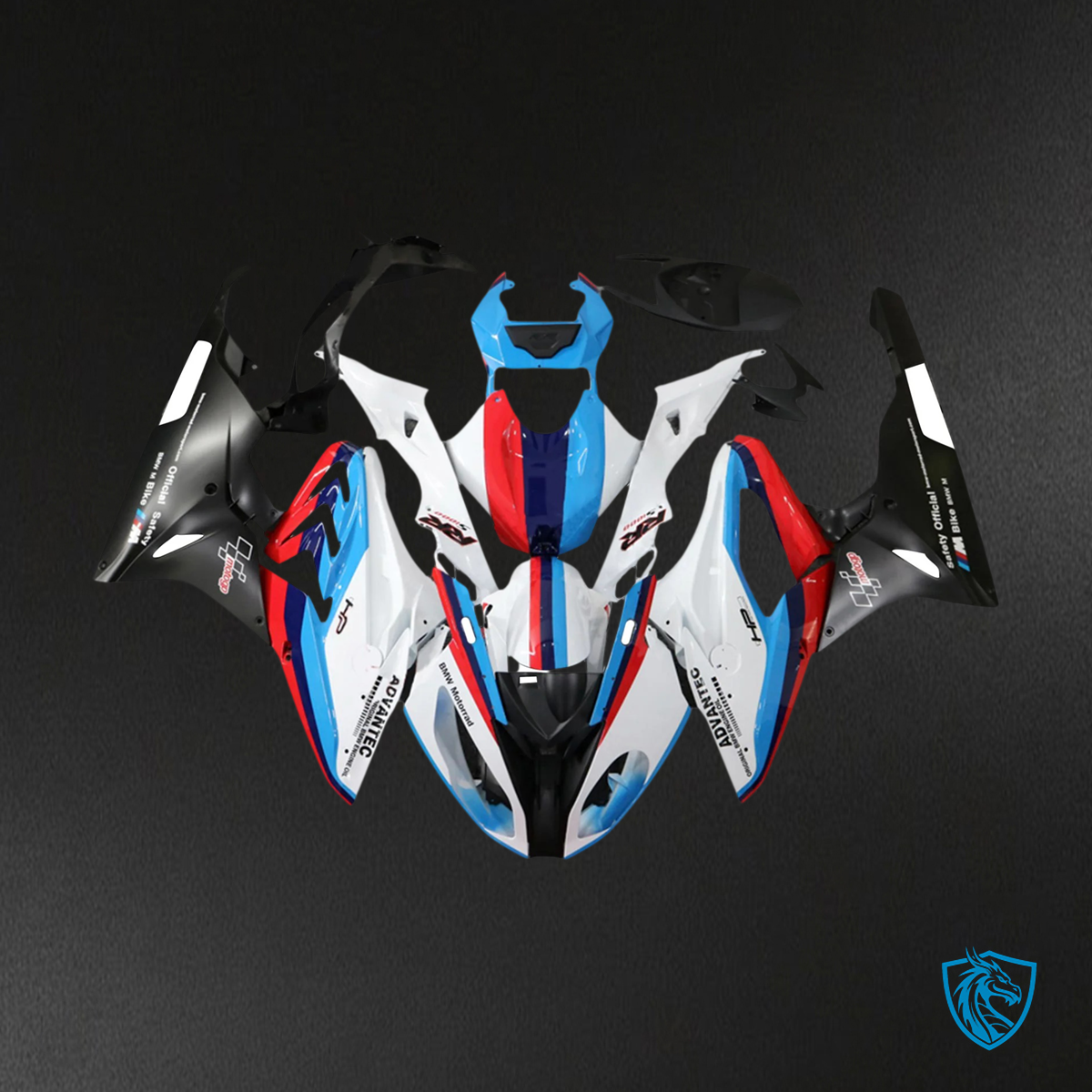 BMW S1000RR 2015-2016 Blue and Red ABS Fairing Kit - Main View