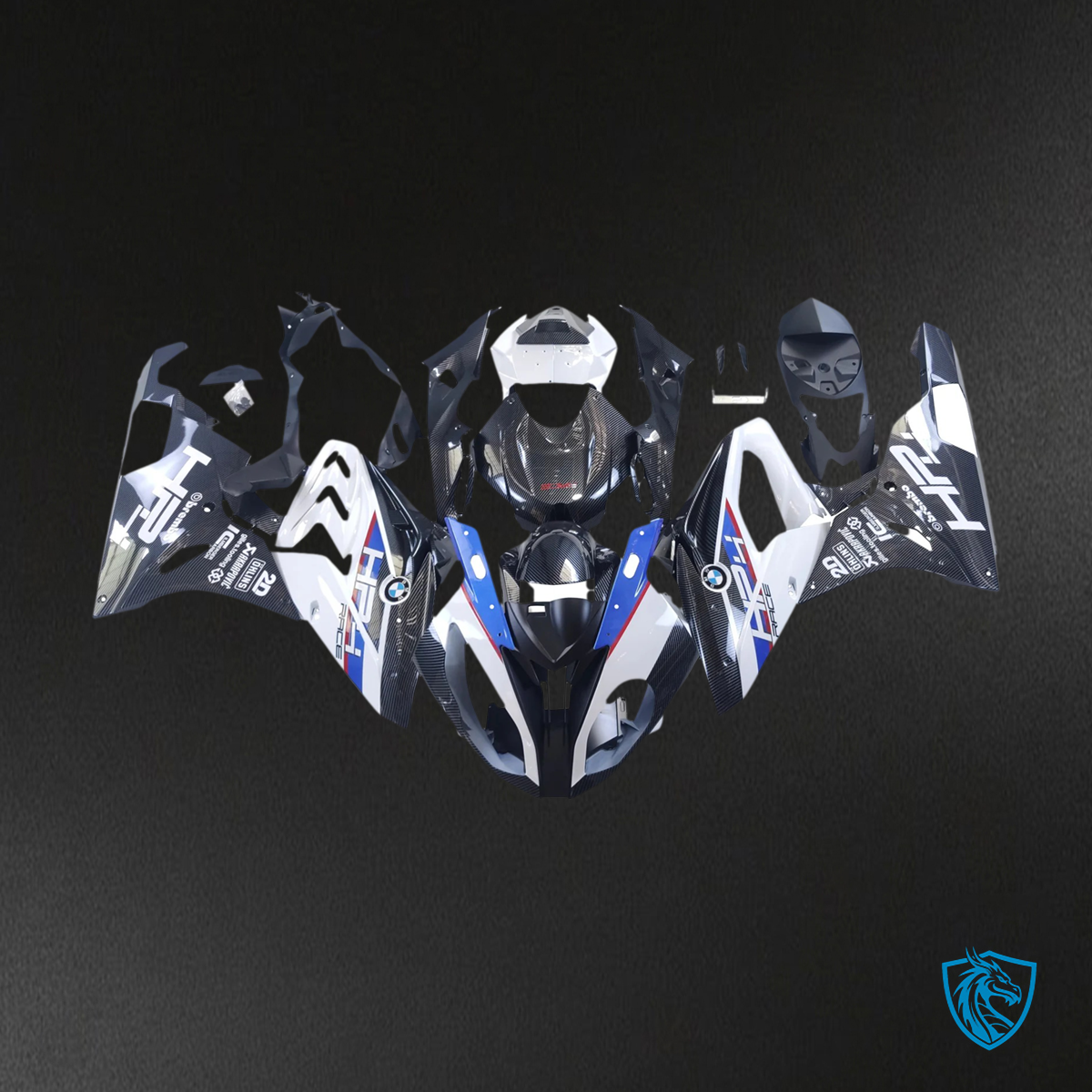 BMW S1000RR (2015-2016) Carbon Fiber Black ABS Fairing Kit - Additional Angle View