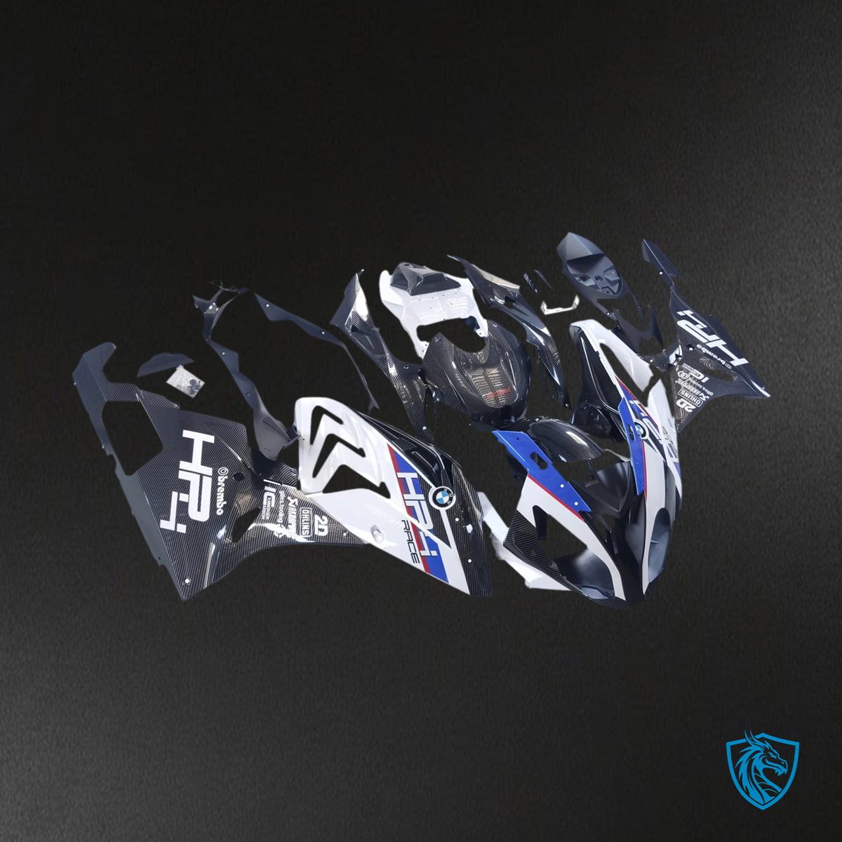 BMW S1000RR (2015-2016) Carbon Fiber Black ABS Fairing Kit - Side View