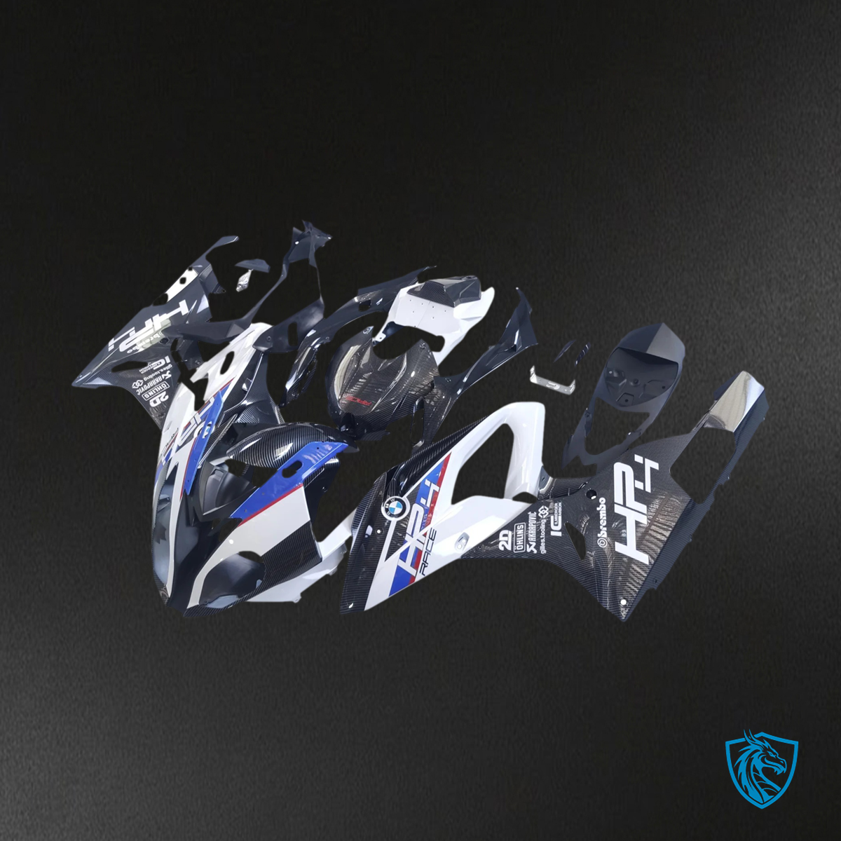 BMW S1000RR (2015-2016) Carbon Fiber Black ABS Fairing Kit - Rear View