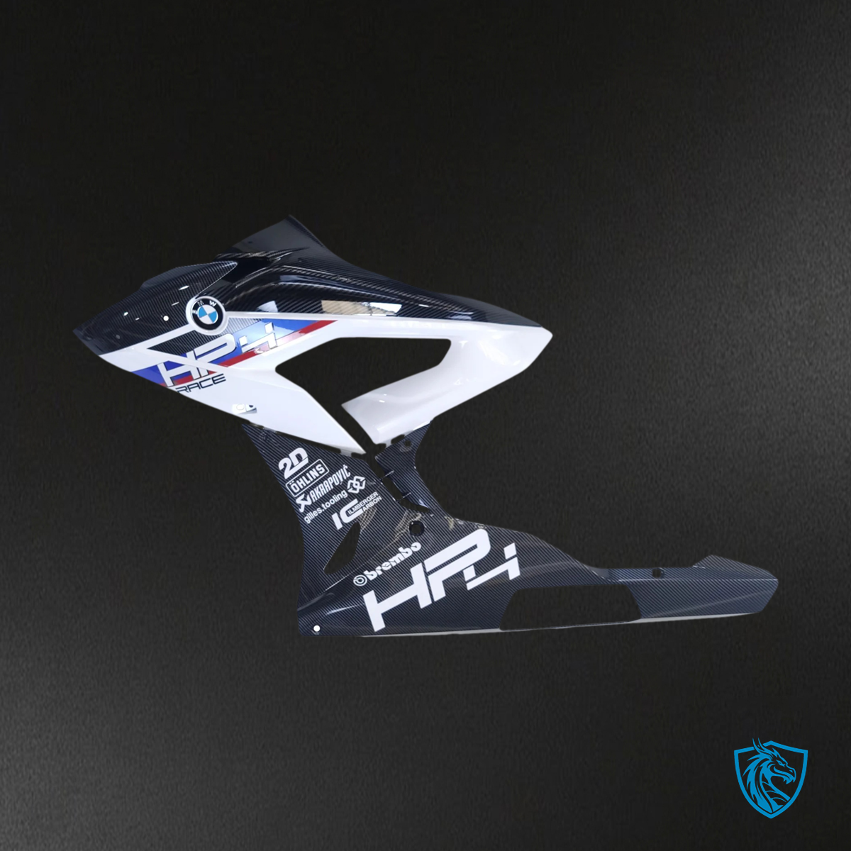 BMW S1000RR (2015-2016) Carbon Fiber Black ABS Fairing Kit - Left Side View