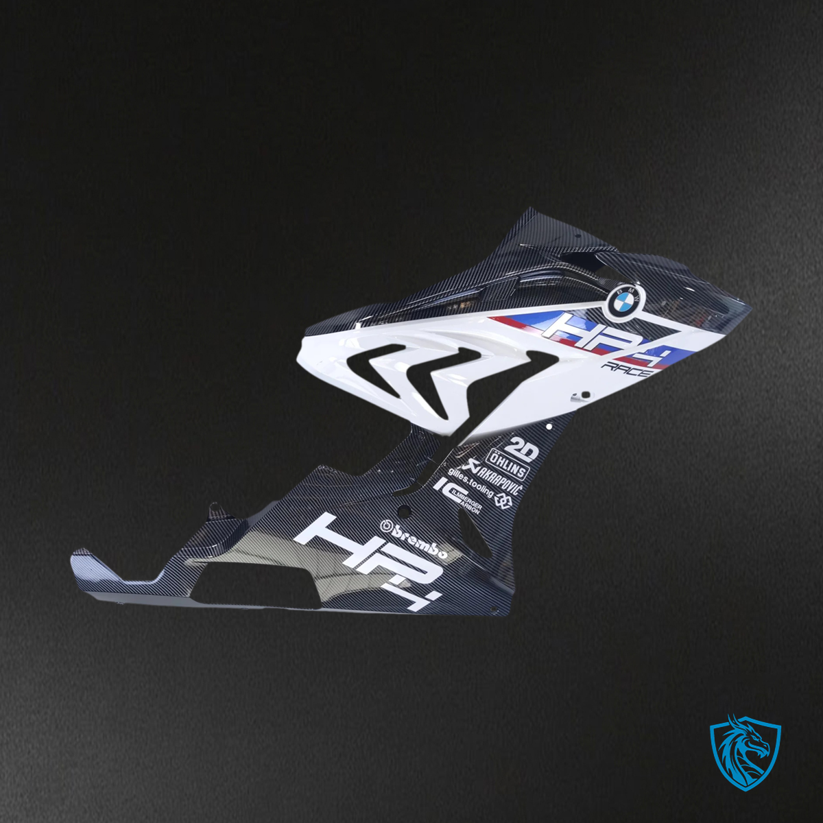BMW S1000RR (2015-2016) Carbon Fiber Black ABS Fairing Kit - Right Side View