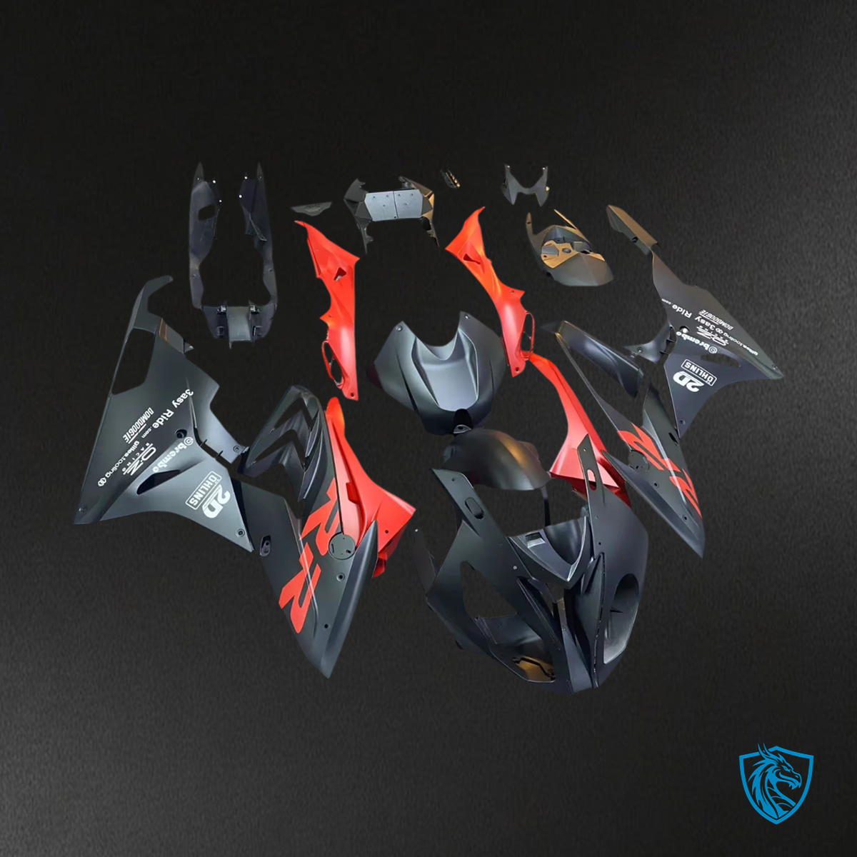 BMW S1000RR (2015-2016) Red & Black ABS Fairing Kit - Side View