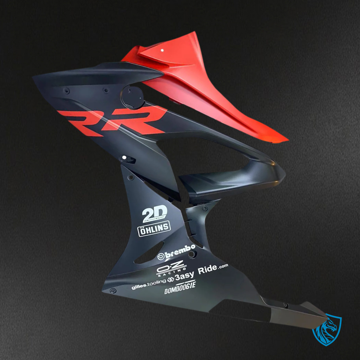 BMW S1000RR (2015-2016) Red & Black ABS Fairing Kit - Right Side View