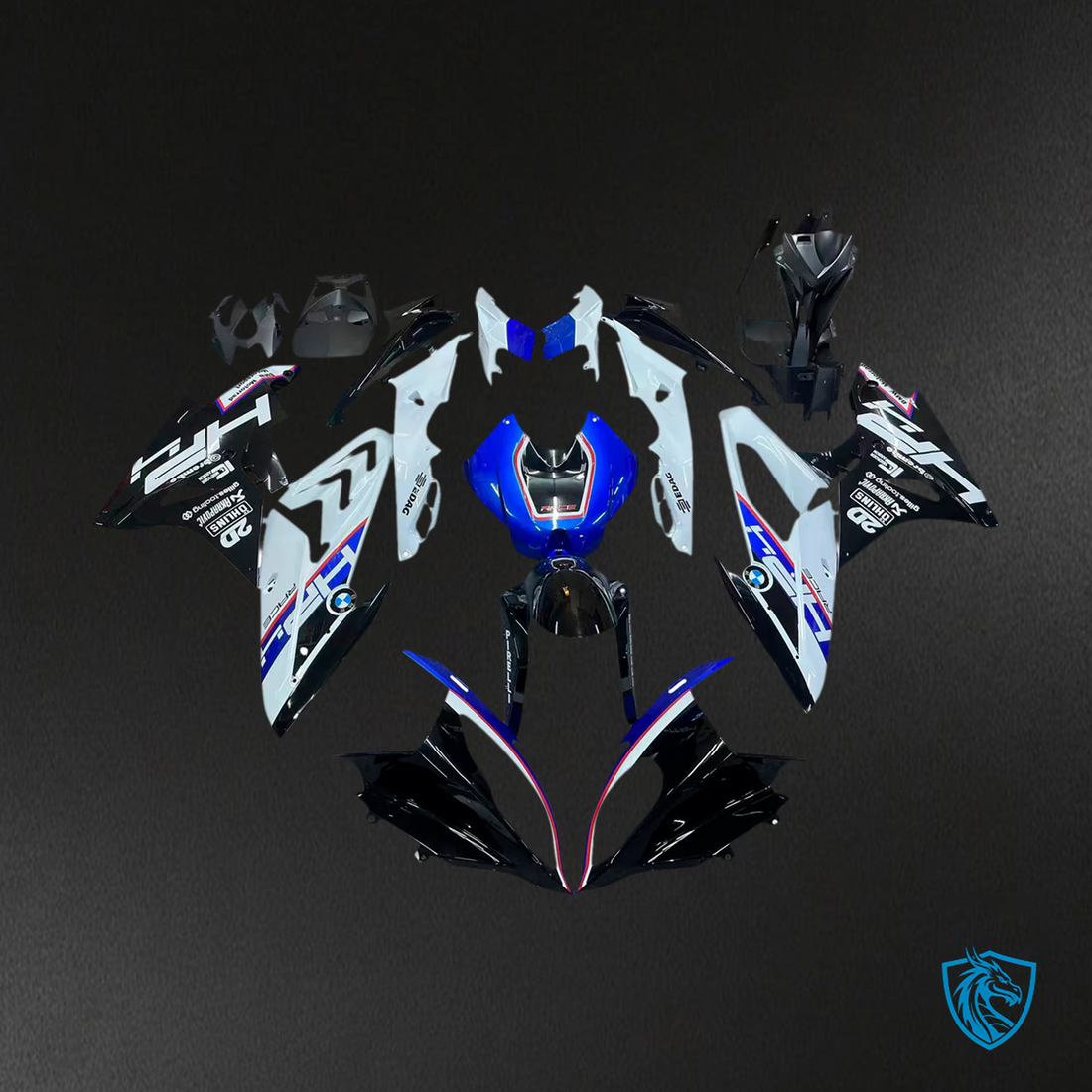 BMW S1000RR (2015-2016) Fairing Kit - Blue and Black Styl3 - ABS Bodywork