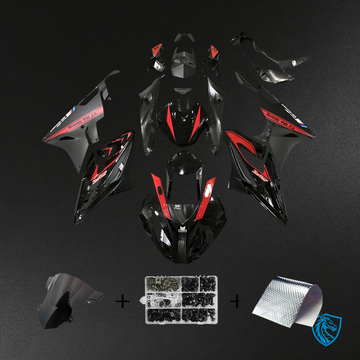 BMW S1000RR 2015-2016 Red & Black Style 4 ABS Fairing Kit - Front View