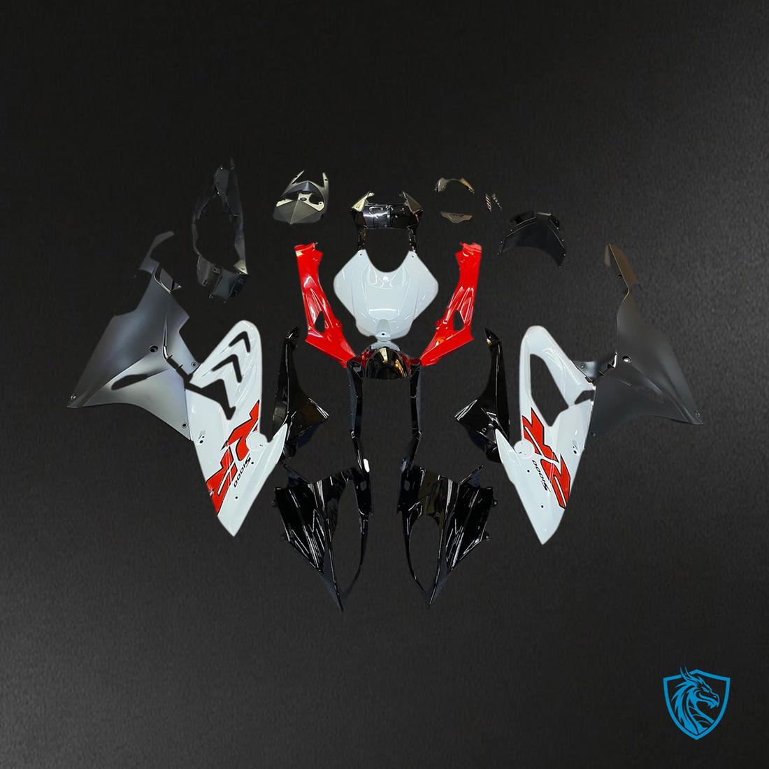 BMW S1000RR 2015-2016 Red & White ABS Fairing Set - Main View