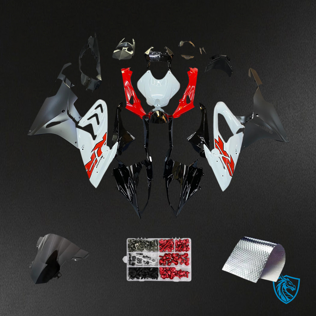 BMW S1000RR 2015-2016 Red & White ABS Fairing Set - Main View