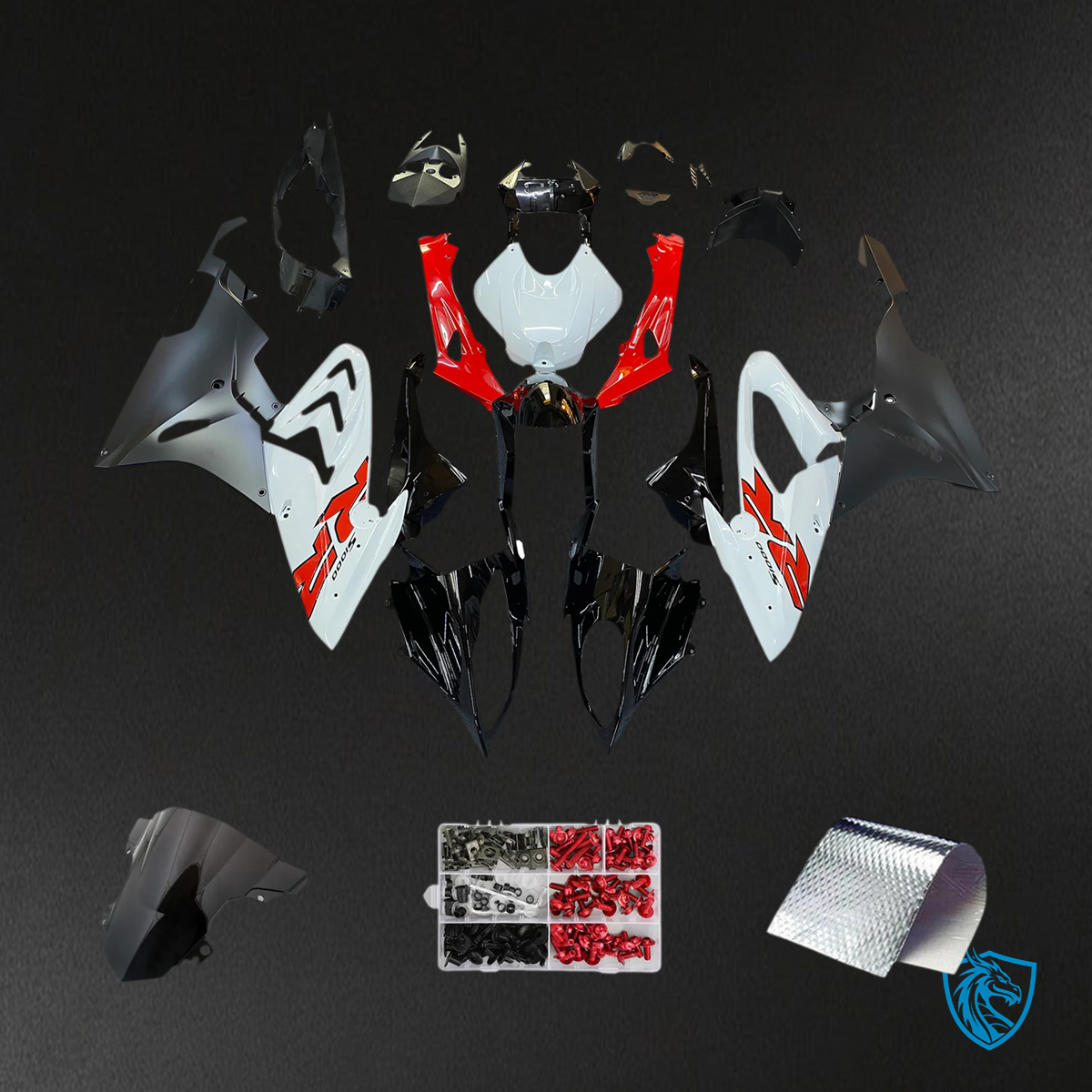 BMW S1000RR (2015-2016) Fairing Set - Red and White - ABS Bodywork