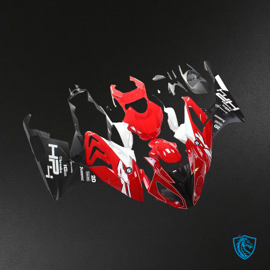 BMW S1000RR 2015-2016 Red ABS Fairing Set - Main View
