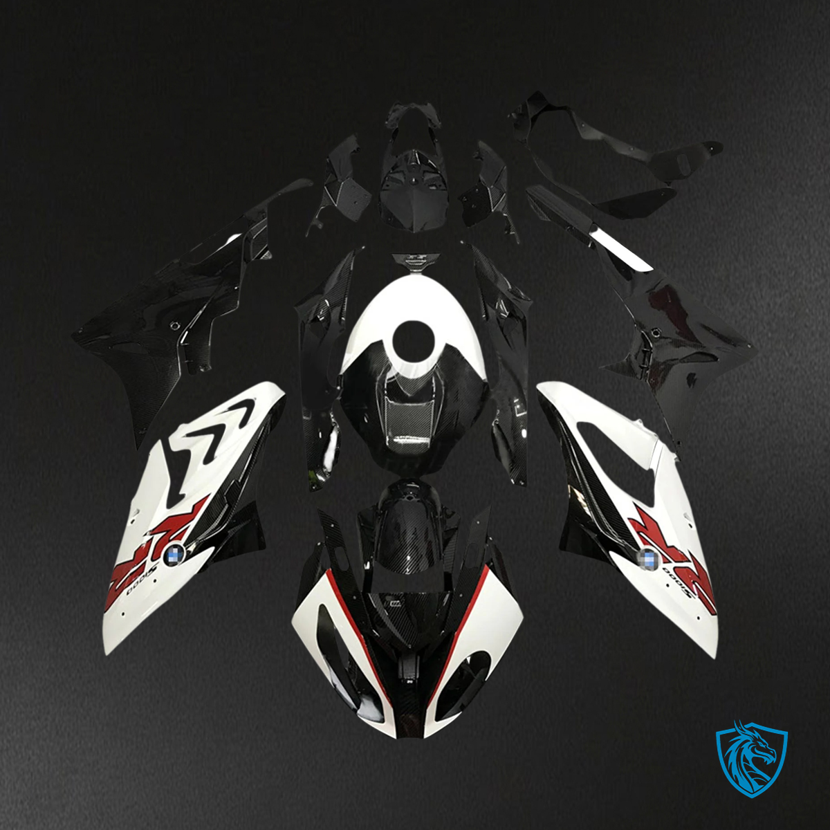 BMW S1000RR 2015-2016 White Style 4 ABS Fairing Kit - Side Left View