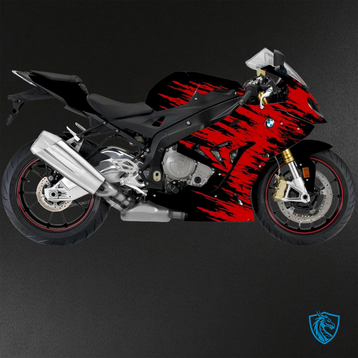 BMW S1000RR (2015-2018) Glossy Black & Red - Replacement Motorcycle Fairings Kit