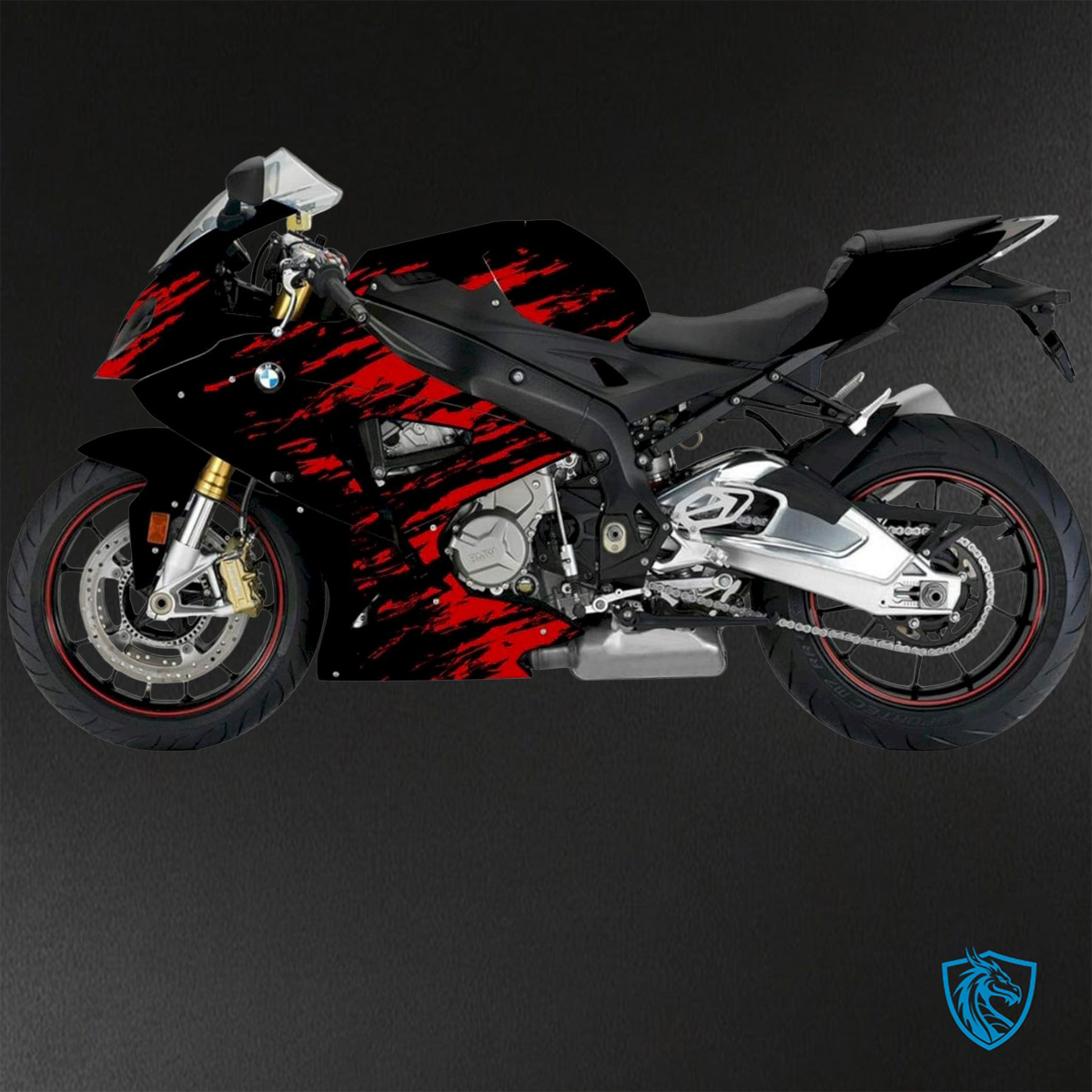 BMW S1000RR (2015-2018) Glossy Black & Red - Replacement Motorcycle Fairings Kit